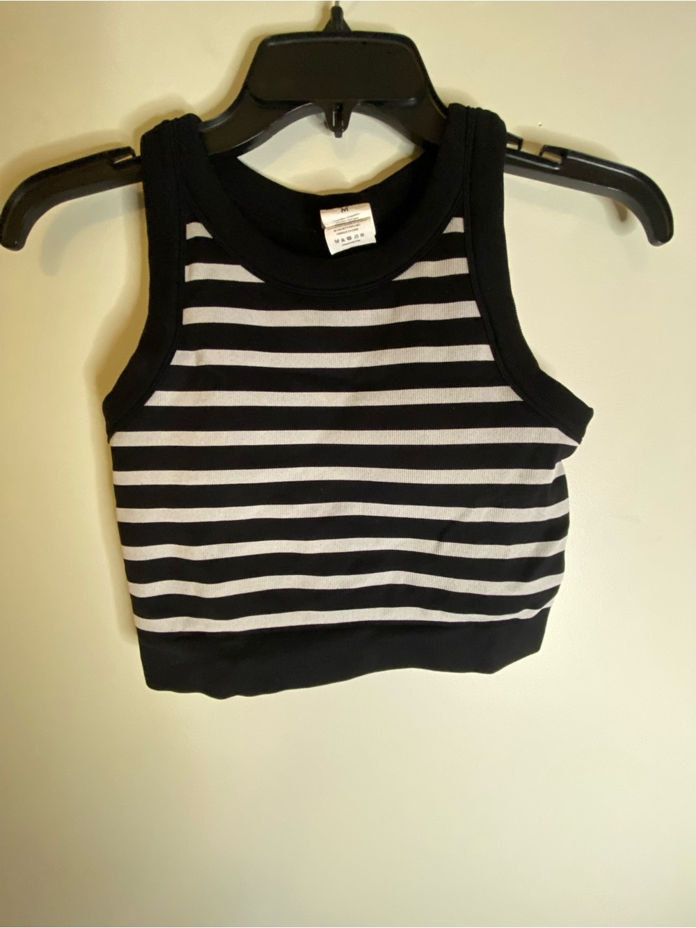 ZYIA Black and White Striped Tank Top